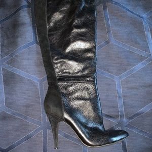 Size 10 leather high heeled boots